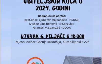 Besplatna radionica: Poziv za energetsku obnovu obiteljskih kuća u 2024. godini