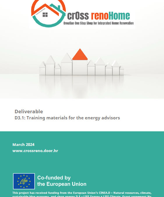 Interesting report on the cross renoHome project – Training materials for the energy advisors