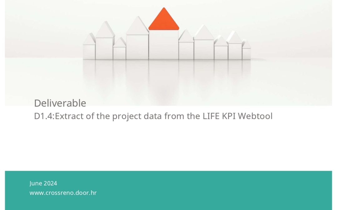 Izašao je  novi izvještaj na cross renoHome projektu– Prikaz ključnih indikatora projekta iz LIFE KPI Web alata