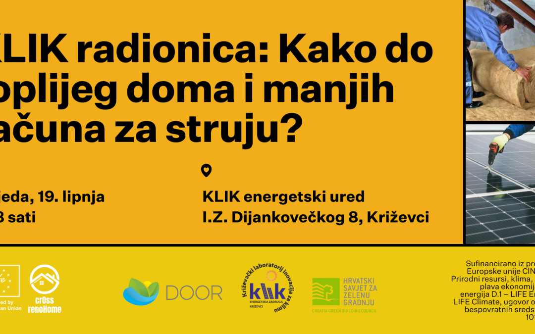 U križevačkom KLIK-u održana radionica vezana za gradski javni poziv za poticanje energetske učinkovitosti – Grad sufinancira sunčane elektrane i toplinsku izolaciju tavana