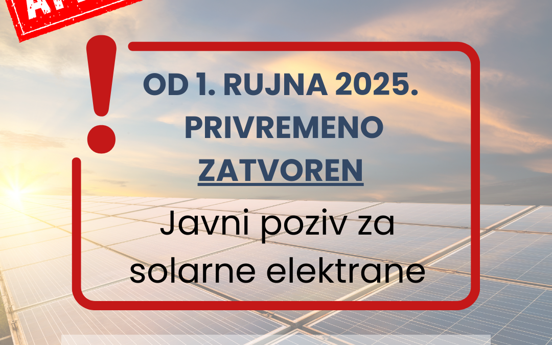 Od 1. rujna privremeno zatvoren Javni poziv za fotonaponske elektrane – pristiglo oko 4 100 prijava!
